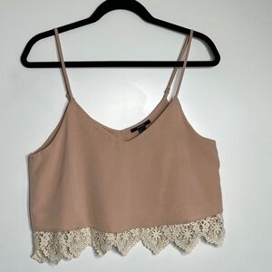 Forever 21 Sz L Lace Trim Camisole a V-neckline Adjustable Straps
